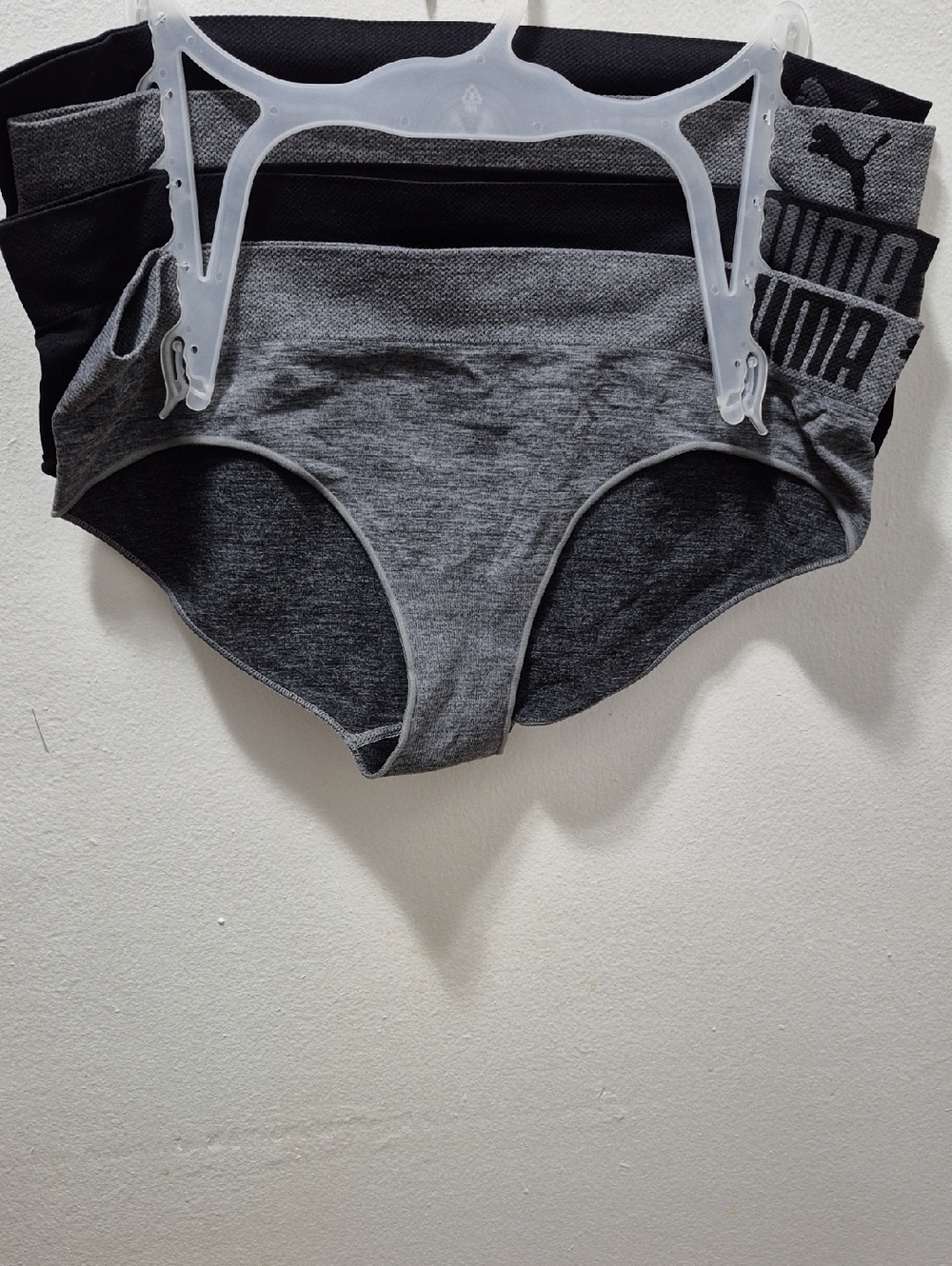 Puma Black & Gray Seamless Bikini Briefs (3-Pack)